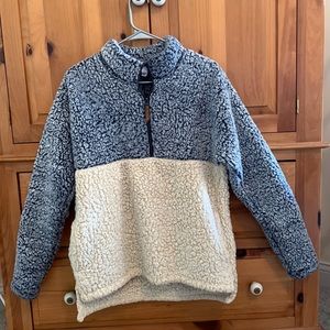 EUC Time and Tru 1/4 Zip Fleece Sherpa Pullover • Size Medium